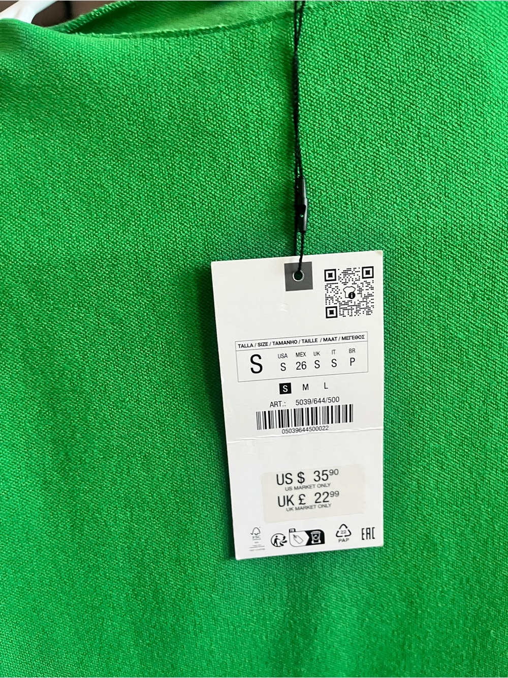 ZARA Vibrant Green Cap-Sleeve Midi Dress - Picture 4 of 4
